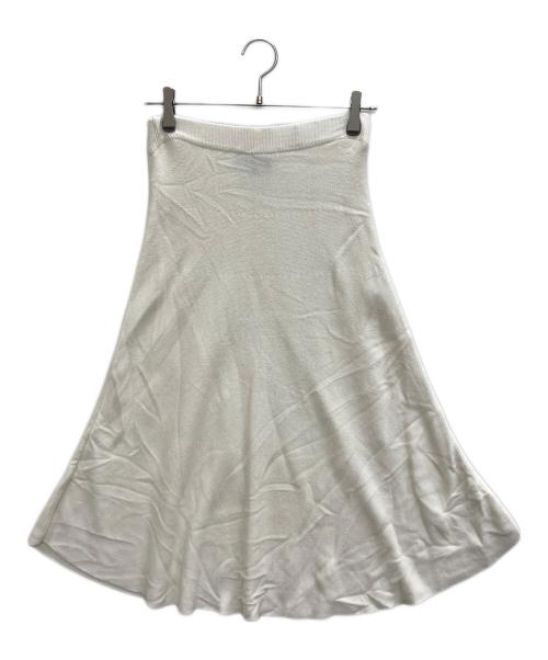 BORDERS at BALCONY（ボーダーズアットバルコニー）BORDERS AT BALCONY (ボーダーズアットバルコニー) シルク混ニットスカート ホワイト サイズ:Sの古着・服飾アイテム
