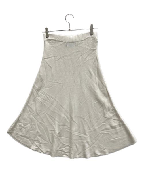 BORDERS at BALCONY（ボーダーズアットバルコニー）BORDERS AT BALCONY (ボーダーズアットバルコニー) シルク混ニットスカート ホワイト サイズ:Sの古着・服飾アイテム