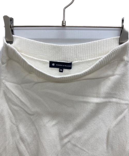 BORDERS at BALCONY（ボーダーズアットバルコニー）BORDERS AT BALCONY (ボーダーズアットバルコニー) シルク混ニットスカート ホワイト サイズ:Sの古着・服飾アイテム