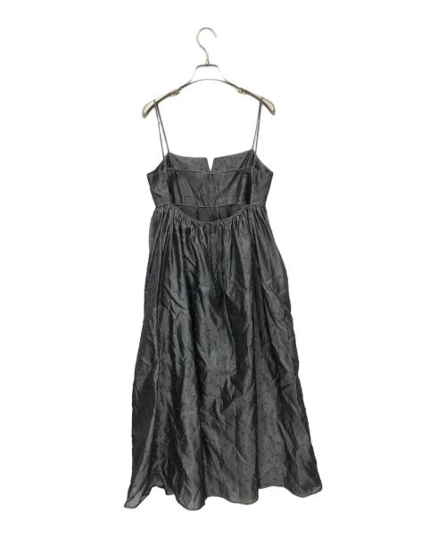 LE CIEL BLEU（ルシェルブルー）LE CIEL BLEU (ルシェルブルー) リボンジャガードキャミワンピース グレー サイズ:36の古着・服飾アイテム