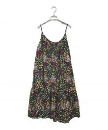 freada（フリーダ）の古着「レーヨンプリントキャミワンピース」｜ブラック