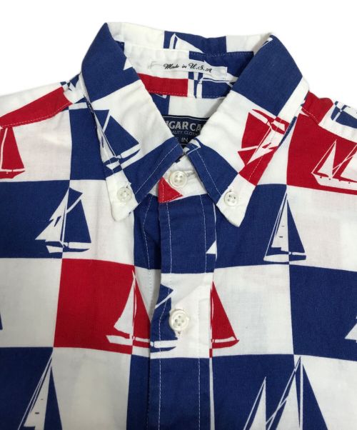 SUGAR CANE（シュガーケーン）SUGAR CANE (シュガーケーン) 帆船チェックシャツ ブルー×ホワイト サイズ:MEDIUMの古着・服飾アイテム