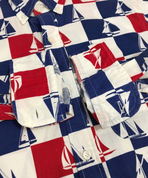 SUGAR CANE（シュガーケーン）SUGAR CANE (シュガーケーン) 帆船チェックシャツ ブルー×ホワイト サイズ:MEDIUMの古着・服飾アイテム
