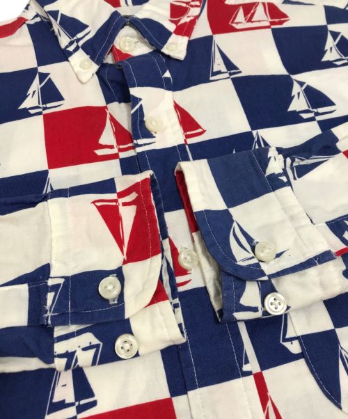 SUGAR CANE（シュガーケーン）SUGAR CANE (シュガーケーン) 帆船チェックシャツ ブルー×ホワイト サイズ:MEDIUMの古着・服飾アイテム