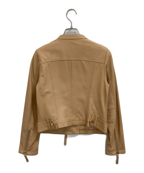 GRACE CONTINENTAL（グレースコンチネンタル）GRACE CONTINENTAL (（グレースコンチネンタル) レザーライダースジャケット ベージュ サイズ:Sの古着・服飾アイテム