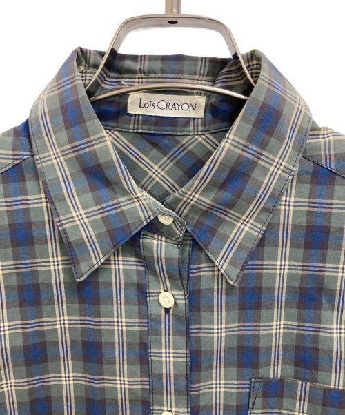 Lois CRAYON（ロイスクレヨン）Lois CRAYON (ロイスクレヨン) チェックシャツワンピース グリーン サイズ:Mの古着・服飾アイテム