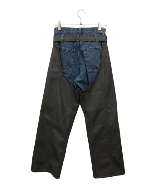 PRANK PROJECT（プランクプロジェクト）PRANK PROJECT (プランクプロジェクト) Vegan Leather Combi Denim ブルー×グレー サイズ:38の古着・服飾アイテム