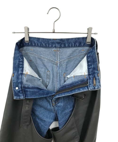 PRANK PROJECT（プランクプロジェクト）PRANK PROJECT (プランクプロジェクト) Vegan Leather Combi Denim ブルー×グレー サイズ:38の古着・服飾アイテム