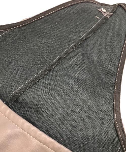 PRANK PROJECT（プランクプロジェクト）PRANK PROJECT (プランクプロジェクト) Vegan Leather Combi Denim ブルー×グレー サイズ:38の古着・服飾アイテム