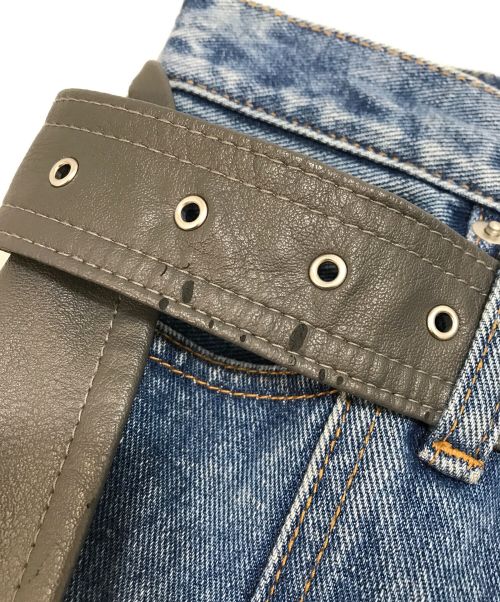 PRANK PROJECT（プランクプロジェクト）PRANK PROJECT (プランクプロジェクト) Vegan Leather Combi Denim ブルー×グレー サイズ:38の古着・服飾アイテム