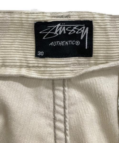 stussy（ステューシー）stussy (ステューシー) カモ柄コーデュロイワイドパンツ ベージュ サイズ:30の古着・服飾アイテム