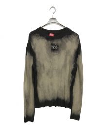 DIESEL（ディーゼル）の古着「オーバルロゴニット」｜グレー×ベージュ