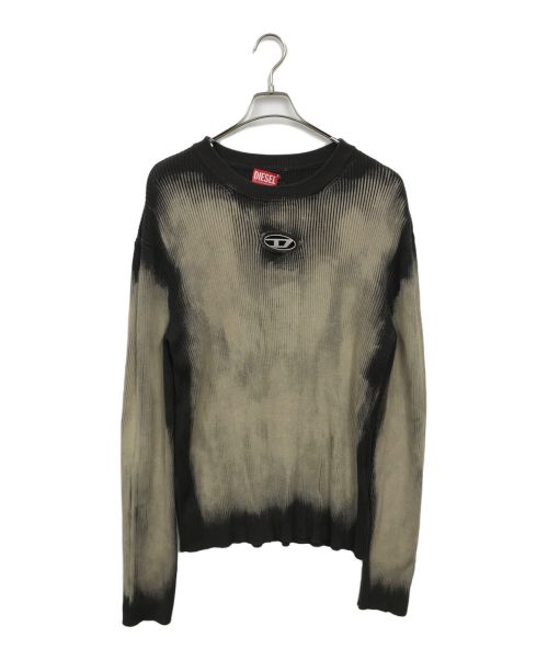DIESEL（ディーゼル）DIESEL (ディーゼル) オーバルロゴニット グレー×ベージュ サイズ:XXLの古着・服飾アイテム