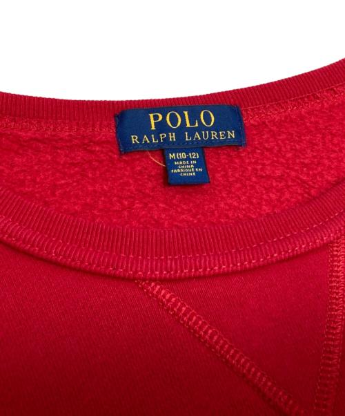 POLO RALPH LAUREN（ポロ・ラルフローレン）POLO RALPH LAUREN (ポロ・ラルフローレン) ポロベアプリントスウェット レッド サイズ:M（10-12）の古着・服飾アイテム
