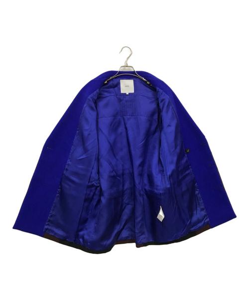 UN3D.（アンスリード）UN3D. (アンスリード) ブロッキングコート ブルー×ブラック サイズ:38の古着・服飾アイテム