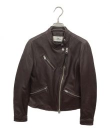 COACH（コーチ）の古着「シープレザーダブルライダースジャケット」｜レッド