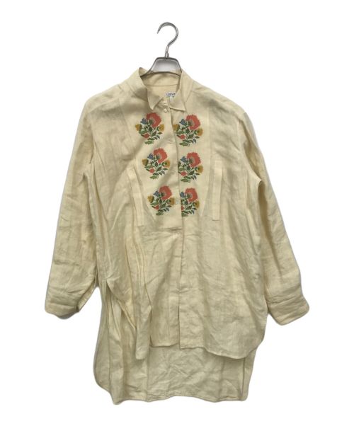 LOEWE（ロエベ）LOEWE (ロエベ) リネンアシンメトリーシャツ アイボリー サイズ:Mの古着・服飾アイテム