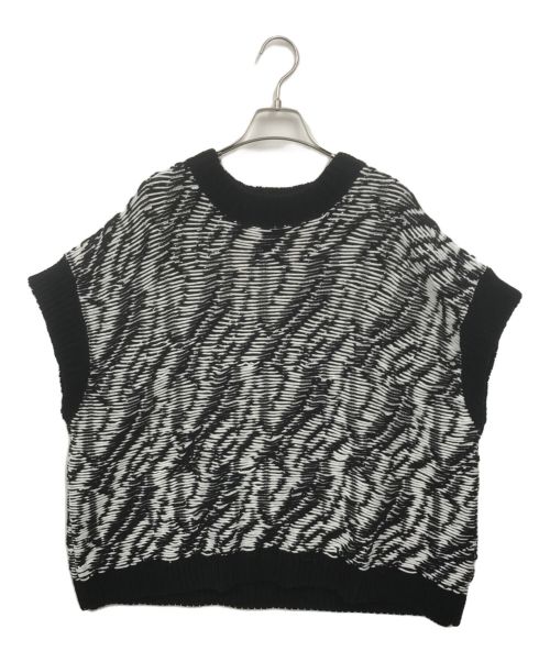 LOEWE（ロエベ）LOEWE (ロエベ) ニットベスト ホワイト×ブラック サイズ:Mの古着・服飾アイテム