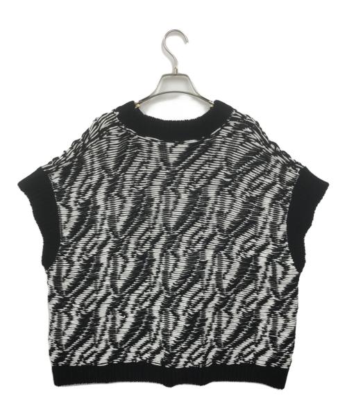 LOEWE（ロエベ）LOEWE (ロエベ) ニットベスト ホワイト×ブラック サイズ:Mの古着・服飾アイテム