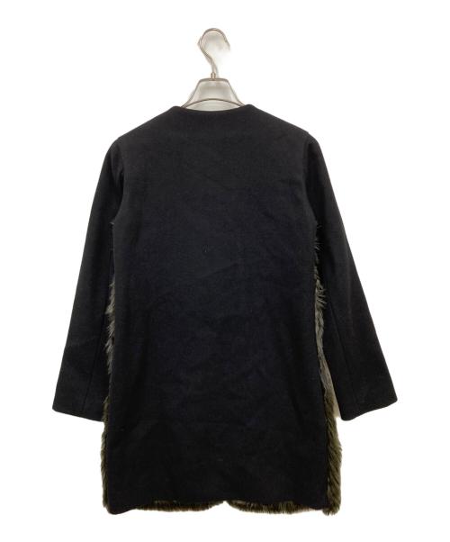 YOKO CHAN（ヨーコチャン）YOKO CHAN (ヨーコチャン) フェイクファーノーカラーコート ブラック サイズ:38の古着・服飾アイテム