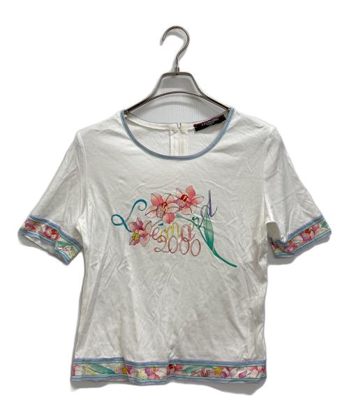 LEONARD（レオナール）LEONARD (レオナール) フラワープリントTシャツ ホワイト サイズ:Mの古着・服飾アイテム