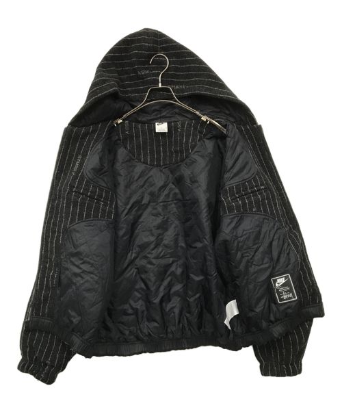 NIKE（ナイキ）NIKE (ナイキ) stussy (ステューシー) Striped Wool Jacket ブラック サイズ:Lの古着・服飾アイテム