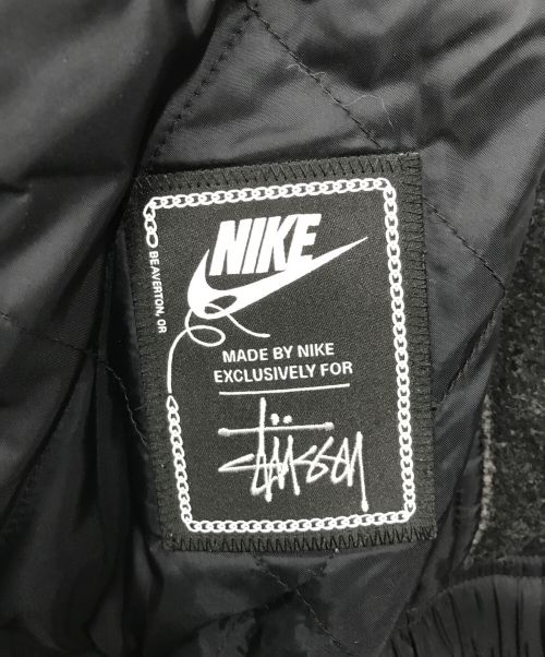 NIKE（ナイキ）NIKE (ナイキ) stussy (ステューシー) Striped Wool Jacket ブラック サイズ:Lの古着・服飾アイテム