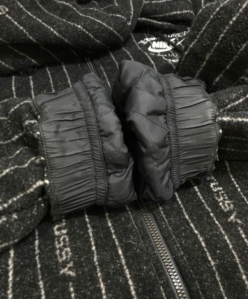 NIKE（ナイキ）NIKE (ナイキ) stussy (ステューシー) Striped Wool Jacket ブラック サイズ:Lの古着・服飾アイテム