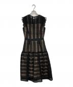 CELFORDセルフォード）の古着「ストライプレースワンピース」｜ブラック