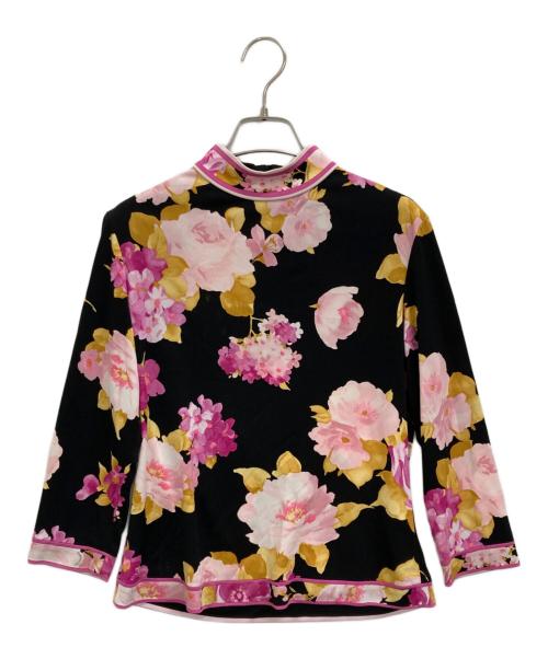 LEONARD（レオナール）LEONARD (レオナール) ブラウス ピンク×ブラック サイズ:40の古着・服飾アイテム