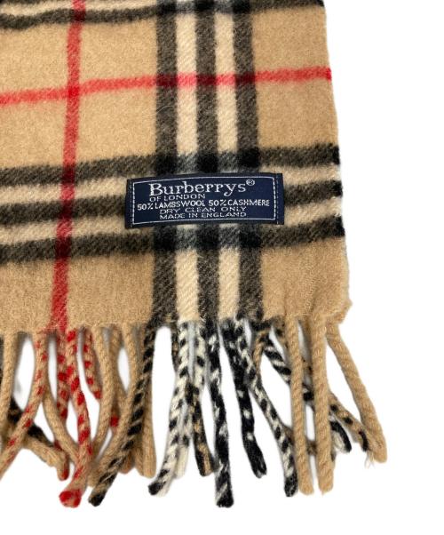 Burberry's（バーバリー）Burberry's (バーバリーズ) カシミヤブレンドノヴァチェックマフラー ブラウンの古着・服飾アイテム