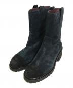 CHANELシャネル）の古着「ココマークバイカラーブーツ」｜ネイビー