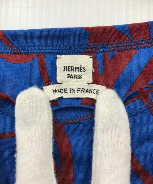 HERMES（エルメス）HERMES (エルメス) 総柄プリントTシャツ ブルー サイズ:36の古着・服飾アイテム
