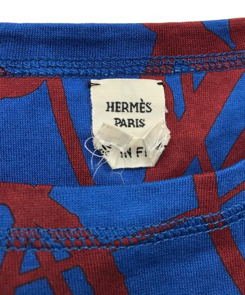 HERMES（エルメス）HERMES (エルメス) 総柄プリントTシャツ ブルー サイズ:36の古着・服飾アイテム