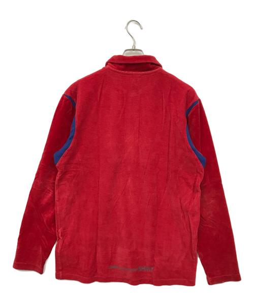 COMME des GARCONS SHIRT（コムデギャルソンシャツ）COMME des GARCONS SHIRT (コムデギャルソンシャツ) ハーフジップベロアカットソー レッド サイズ:Lの古着・服飾アイテム