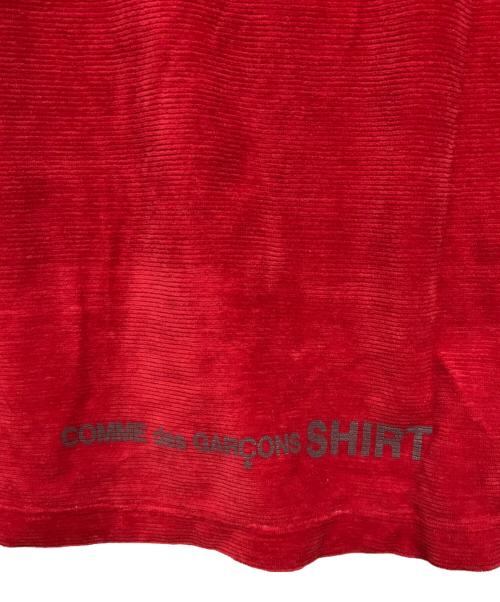 COMME des GARCONS SHIRT（コムデギャルソンシャツ）COMME des GARCONS SHIRT (コムデギャルソンシャツ) ハーフジップベロアカットソー レッド サイズ:Lの古着・服飾アイテム