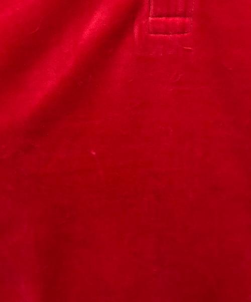 COMME des GARCONS SHIRT（コムデギャルソンシャツ）COMME des GARCONS SHIRT (コムデギャルソンシャツ) ハーフジップベロアカットソー レッド サイズ:Lの古着・服飾アイテム