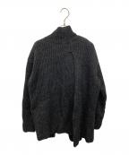 YOHJI YAMAMOTOヨウジヤマモト）の古着「バックボウタイフロントスリットニット」｜ブラック