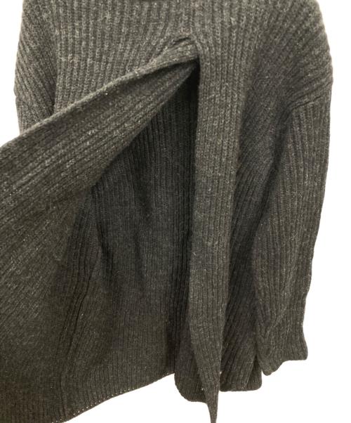 YOHJI YAMAMOTO（ヨウジヤマモト）YOHJI YAMAMOTO (ヨウジヤマモト) バックボウタイフロントスリットニット ブラック サイズ:Mの古着・服飾アイテム