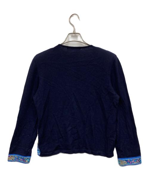 LEONARD（レオナール）LEONARD (レオナール) カシミヤラインストーンカーディガン ブラック サイズ:Lの古着・服飾アイテム