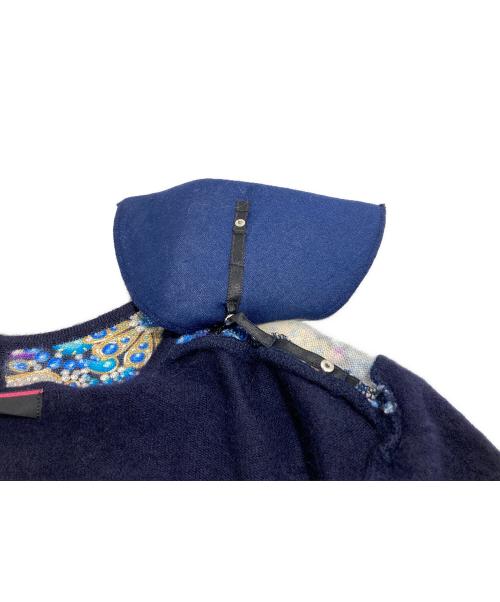 LEONARD（レオナール）LEONARD (レオナール) カシミヤラインストーンカーディガン ブラック サイズ:Lの古着・服飾アイテム