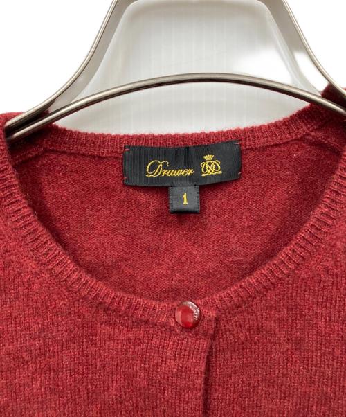 DRAWER（ドゥロワー）DRAWER (ドゥロワー) 14Gカシミヤクルーカーディガン レッド サイズ:1の古着・服飾アイテム