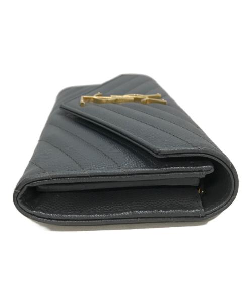 Saint Laurent Paris（サンローランパリ）Saint Laurent Paris (サンローランパリ) YSLロゴ長財布 グレーの古着・服飾アイテム
