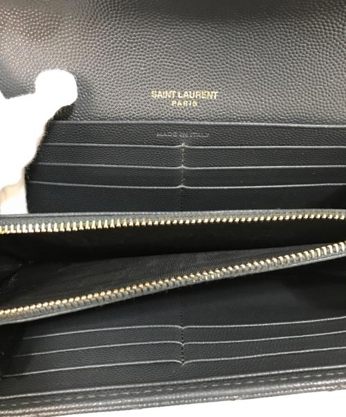 Saint Laurent Paris（サンローランパリ）Saint Laurent Paris (サンローランパリ) YSLロゴ長財布 グレーの古着・服飾アイテム