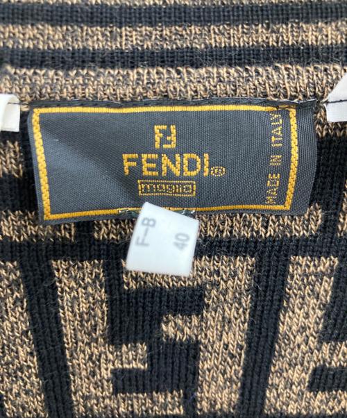 FENDI（フェンディ）FENDI (フェンディ) ズッカ柄ニットカーディガン ブラウン サイズ:42の古着・服飾アイテム