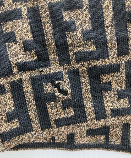 FENDI（フェンディ）FENDI (フェンディ) ズッカ柄ニットカーディガン ブラウン サイズ:42の古着・服飾アイテム