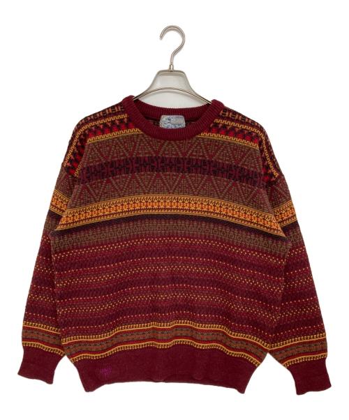 KENZO（ケンゾー）KENZO (ケンゾー) 総柄ニット レッド サイズ:Fの古着・服飾アイテム