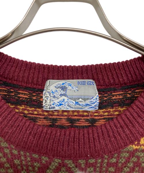KENZO（ケンゾー）KENZO (ケンゾー) 総柄ニット レッド サイズ:Fの古着・服飾アイテム