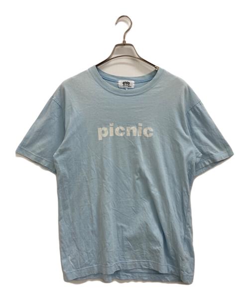eYe COMME des GARCONS JUNYAWATANABE MAN（アイ コム デ ギャルソン ジュンヤ ワタナベ マン）eYe COMME des GARCONS JUNYAWATANABE MAN (アイ コム デ ギャルソン ジュンヤ ワタナベ マン) プリントTシャツ ブルー サイズ:Lの古着・服飾アイテム