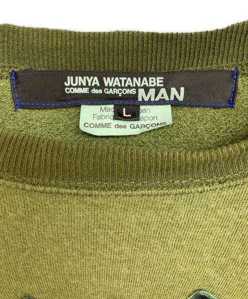 COMME des GARCONS JUNYA WATANABE MAN（コム デ ギャルソン ジュンヤ ワタナベ マン）COMME des GARCONS JUNYA WATANABE MAN (コム デ ギャルソン ジュンヤ ワタナベ マン) 後染めラブアンドピースカットソー グリーン サイズ:Lの古着・服飾アイテム